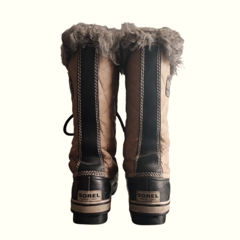 Sorel Women's Tofino Winter Snow Boot Size 7 Black Fade Distress Gray Waterproof